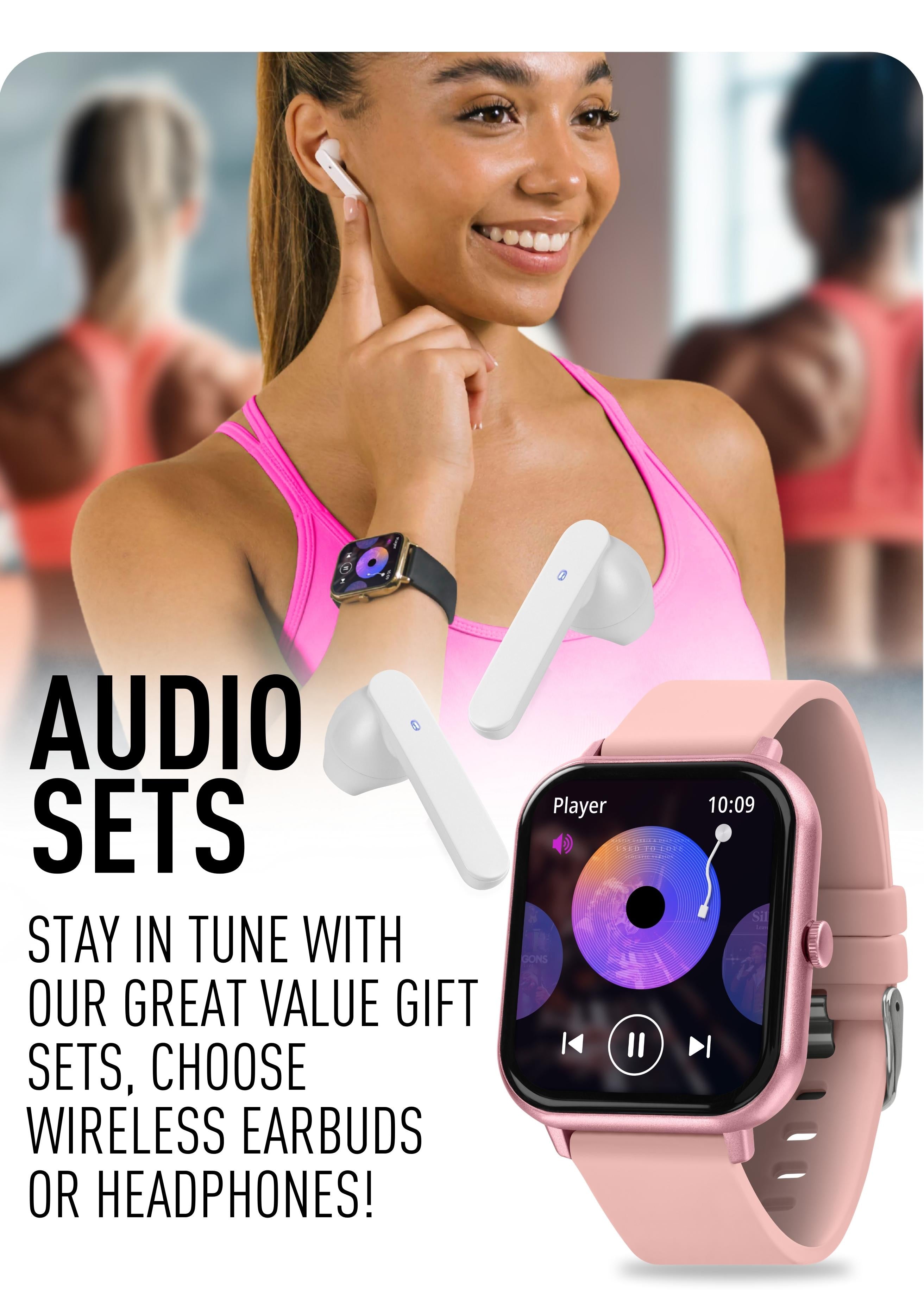 Reflex Active smartwatch and true wireless earbuds gift set