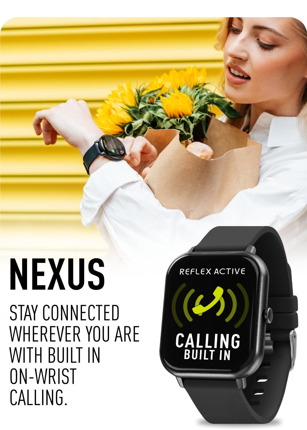 Reflex Active Nexus smartwatch styled for everyday wear