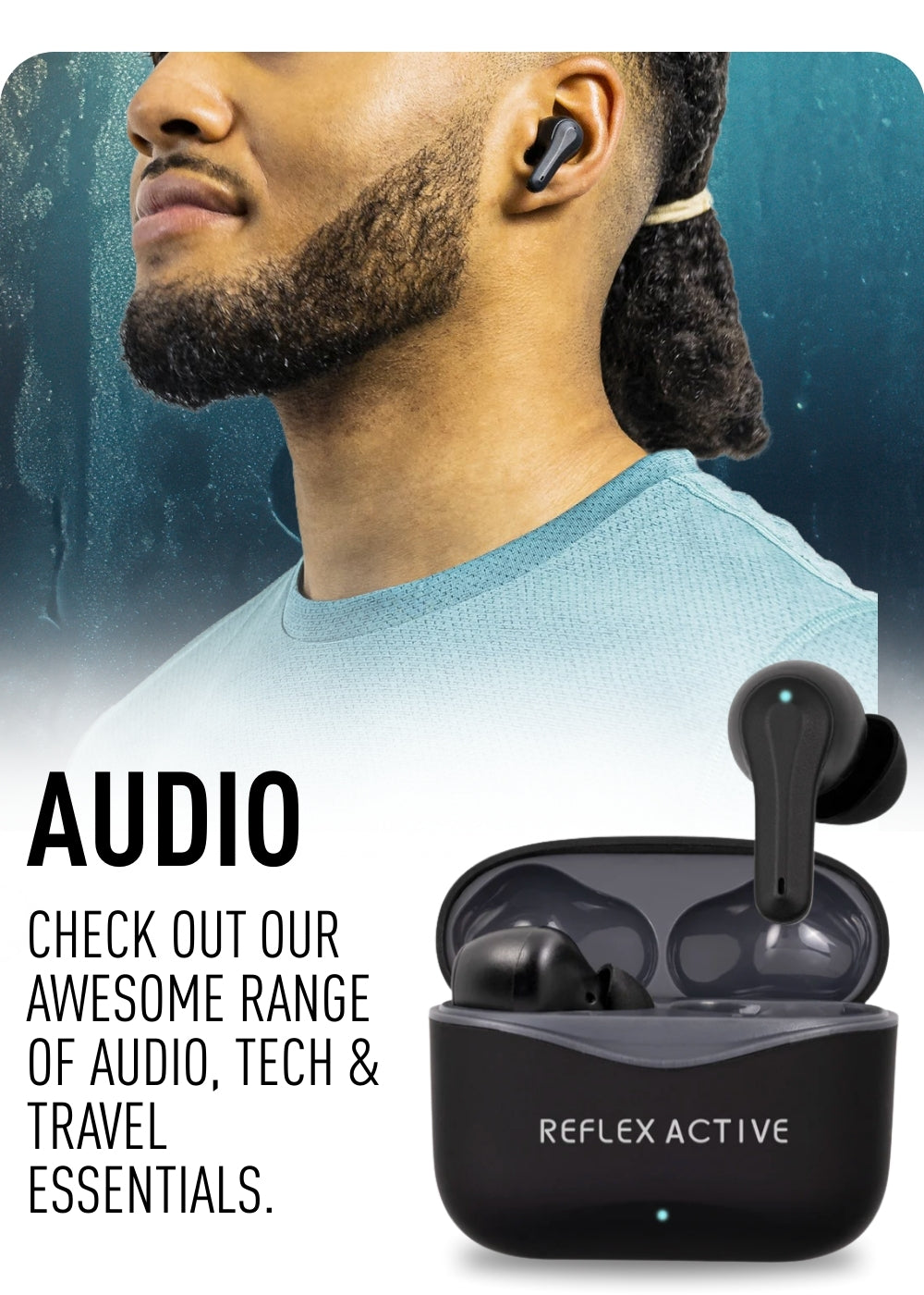 Reflex Active true wireless stereo earbuds with charging case
